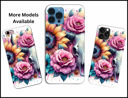 Bull Skull Floral Phone Case (168)