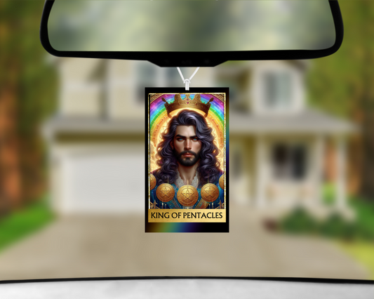 King of Pentacles Tarot Card Car Air Freshener