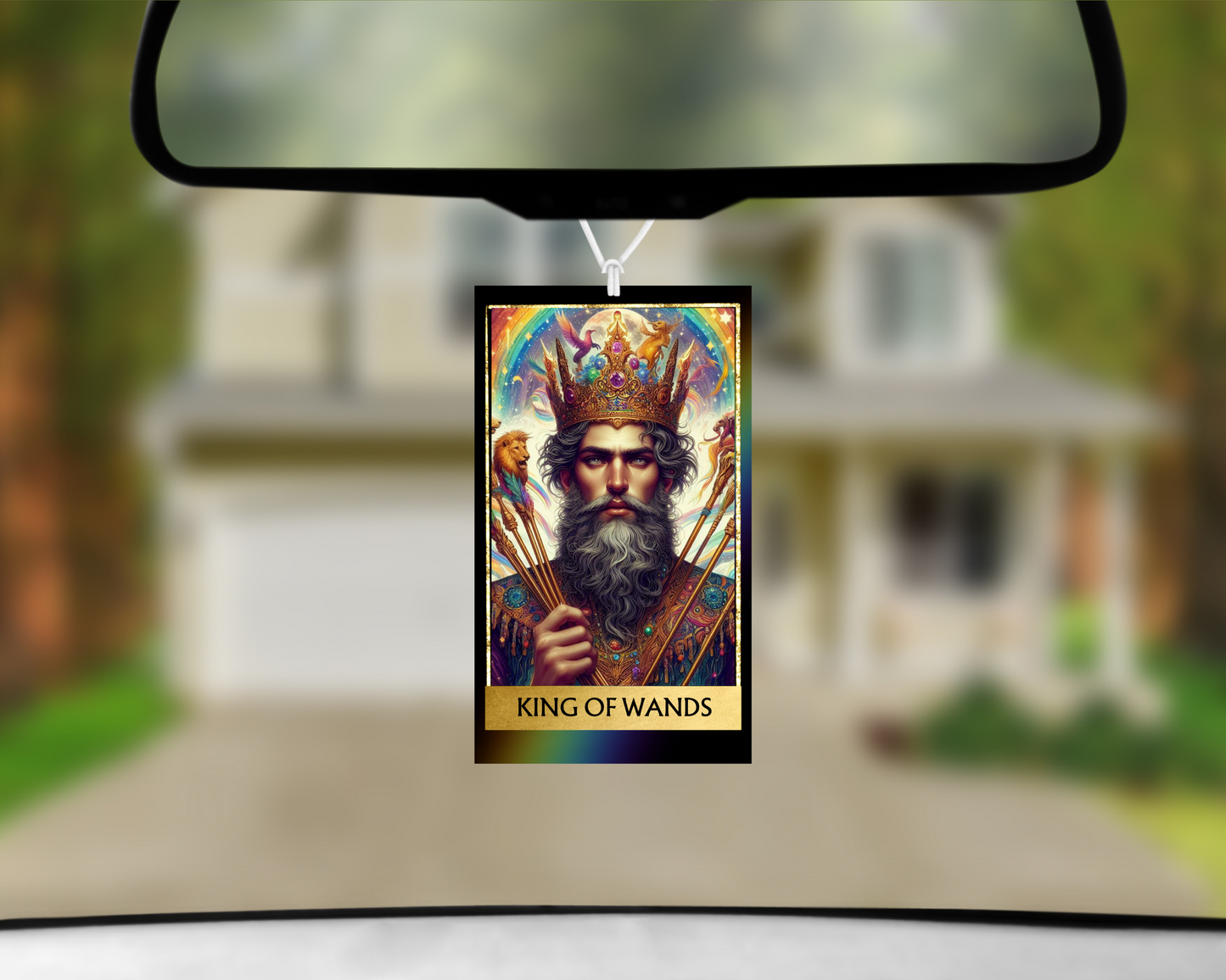 King of Wands Tarot Card Car Air Freshener