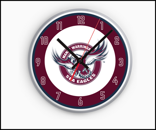 Manly Sea Eagles Sublimated Clock (Round)