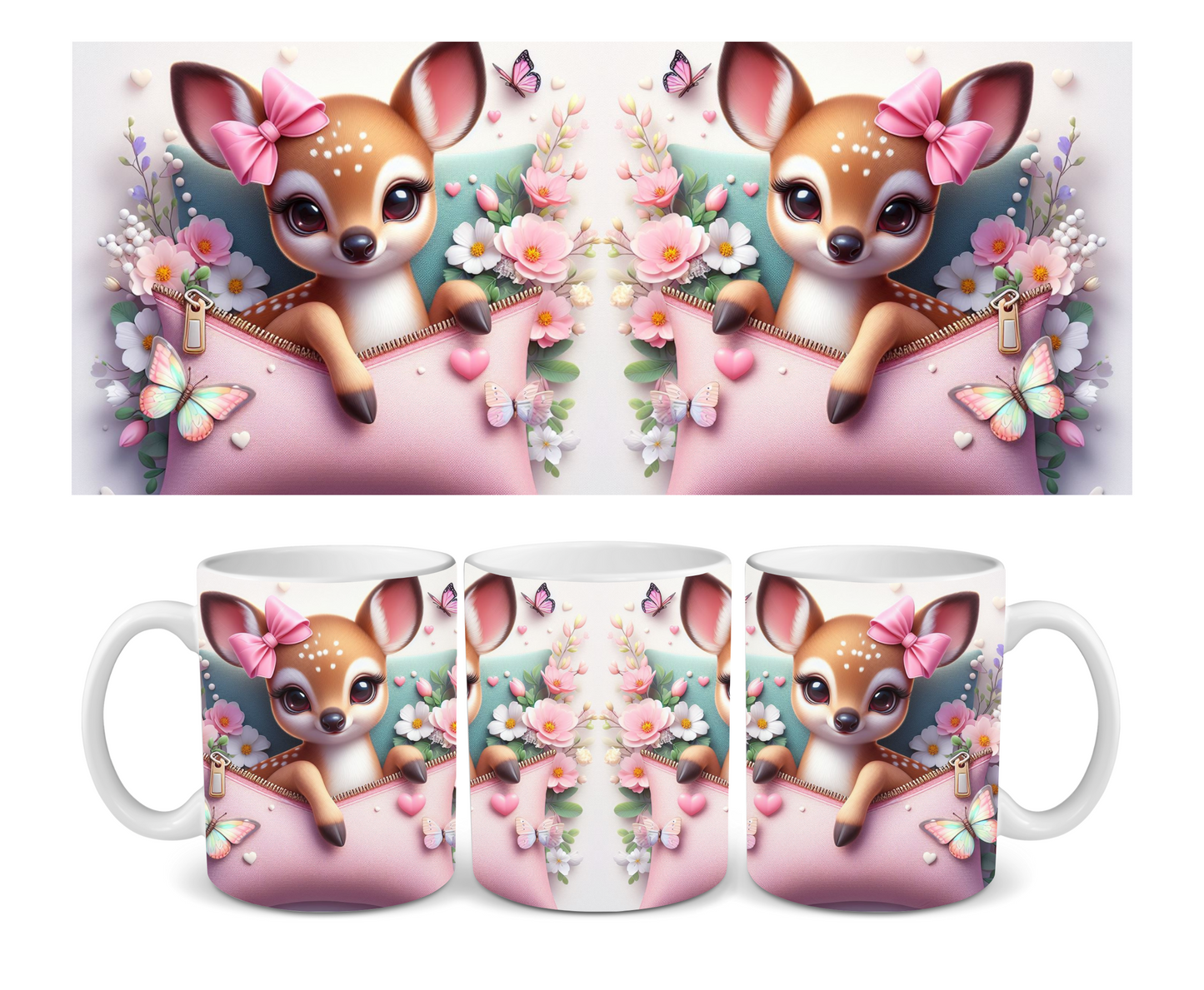 Deer in Pillow Ceramic Mug