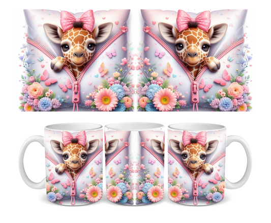 Giraffe in Pillow Ceramic Mug