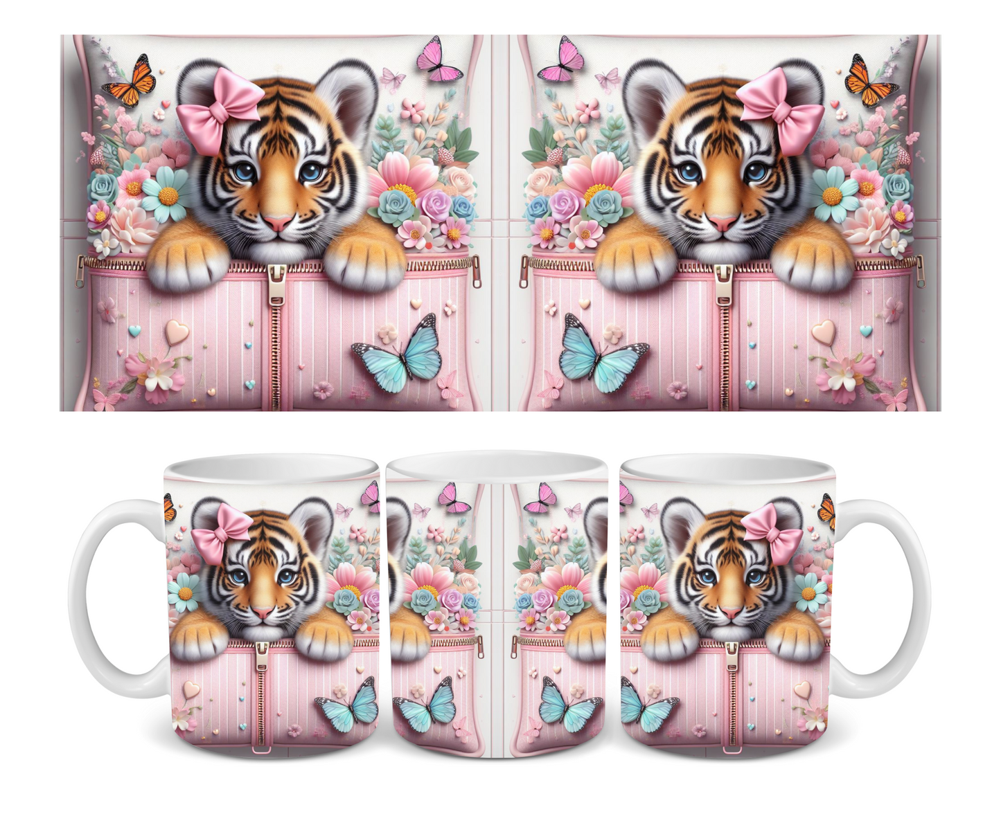 Tiger in Pillow Ceramic Mug