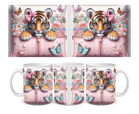 Tiger in Pillow Ceramic Mug