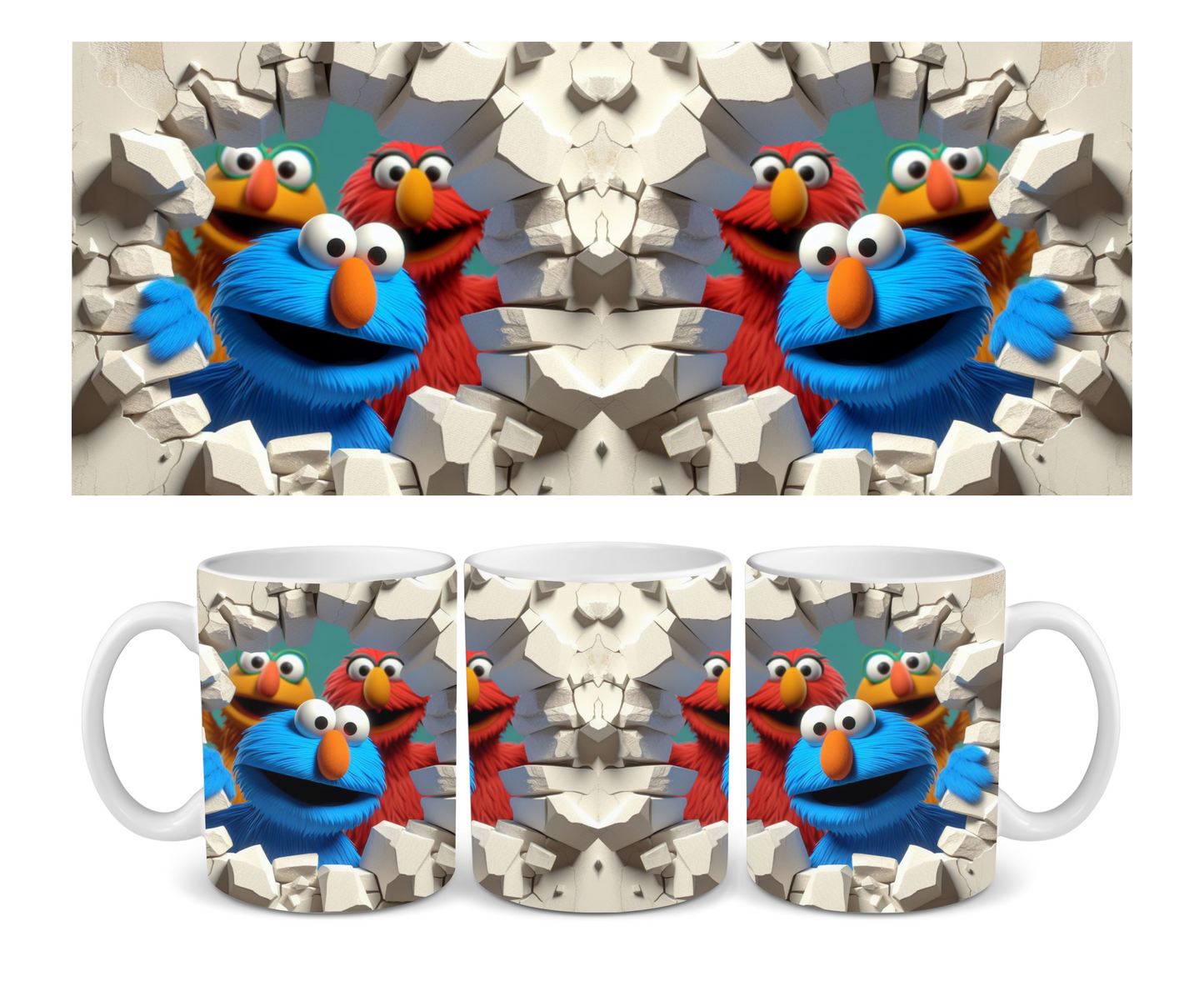 Sesame Street Wall Break Ceramic Mug