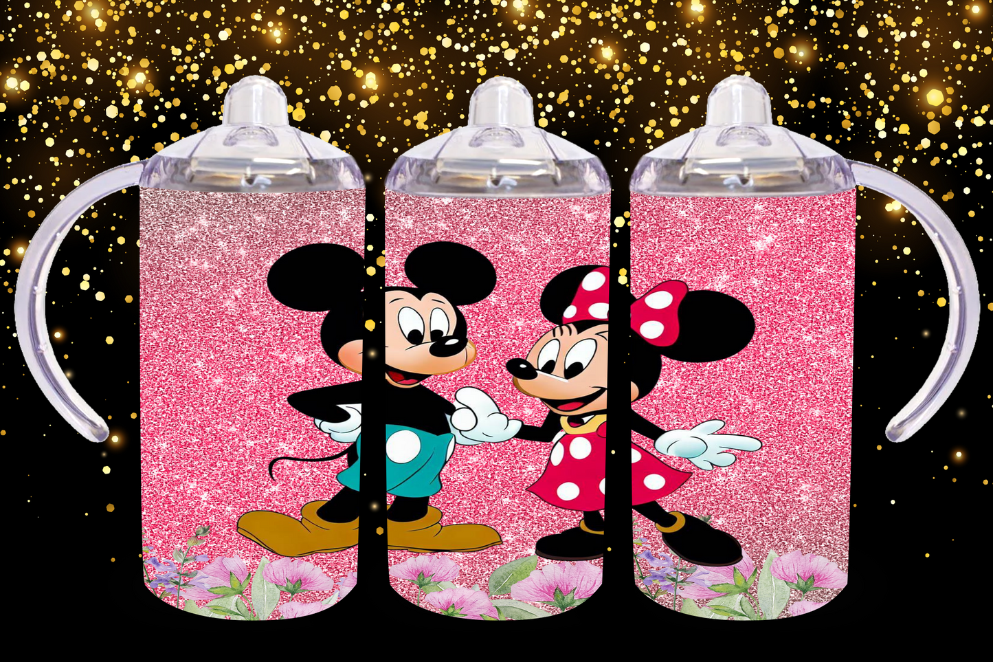 Minnie Mickey Floral Sippy Cup / Kids Bottle