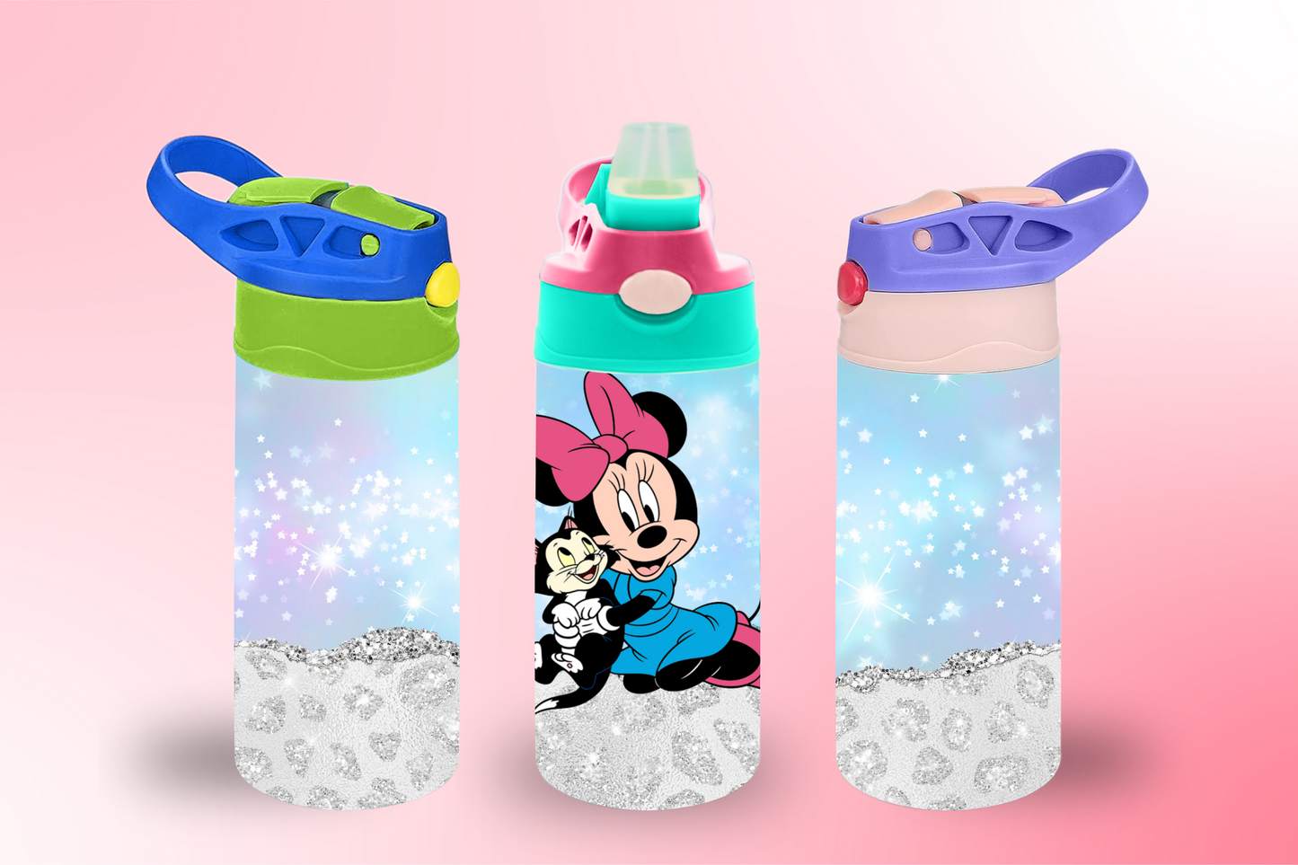 Minnie Silver Glitter Sippy Cup / Kids Bottle