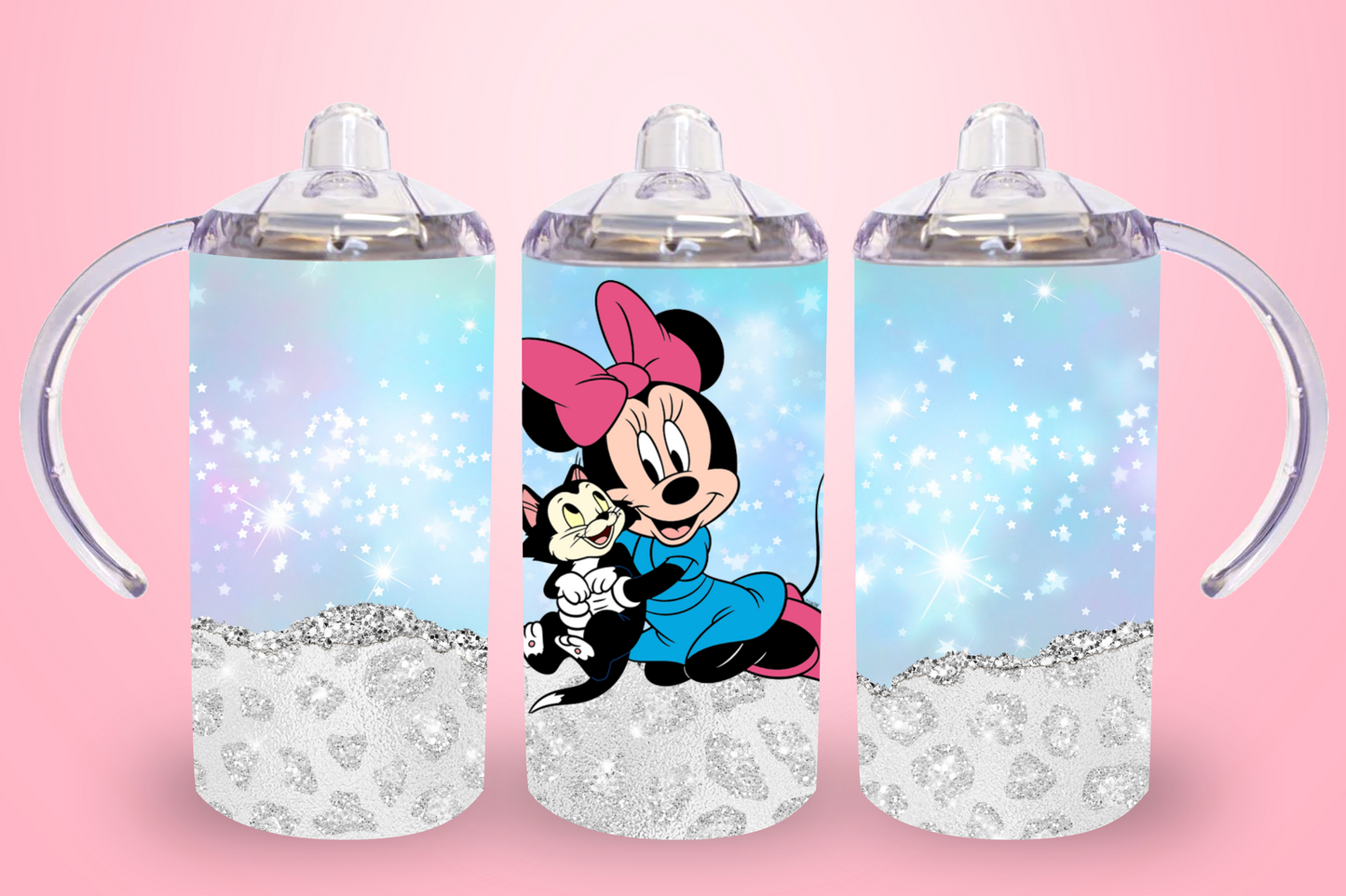 Minnie Silver Glitter Sippy Cup / Kids Bottle