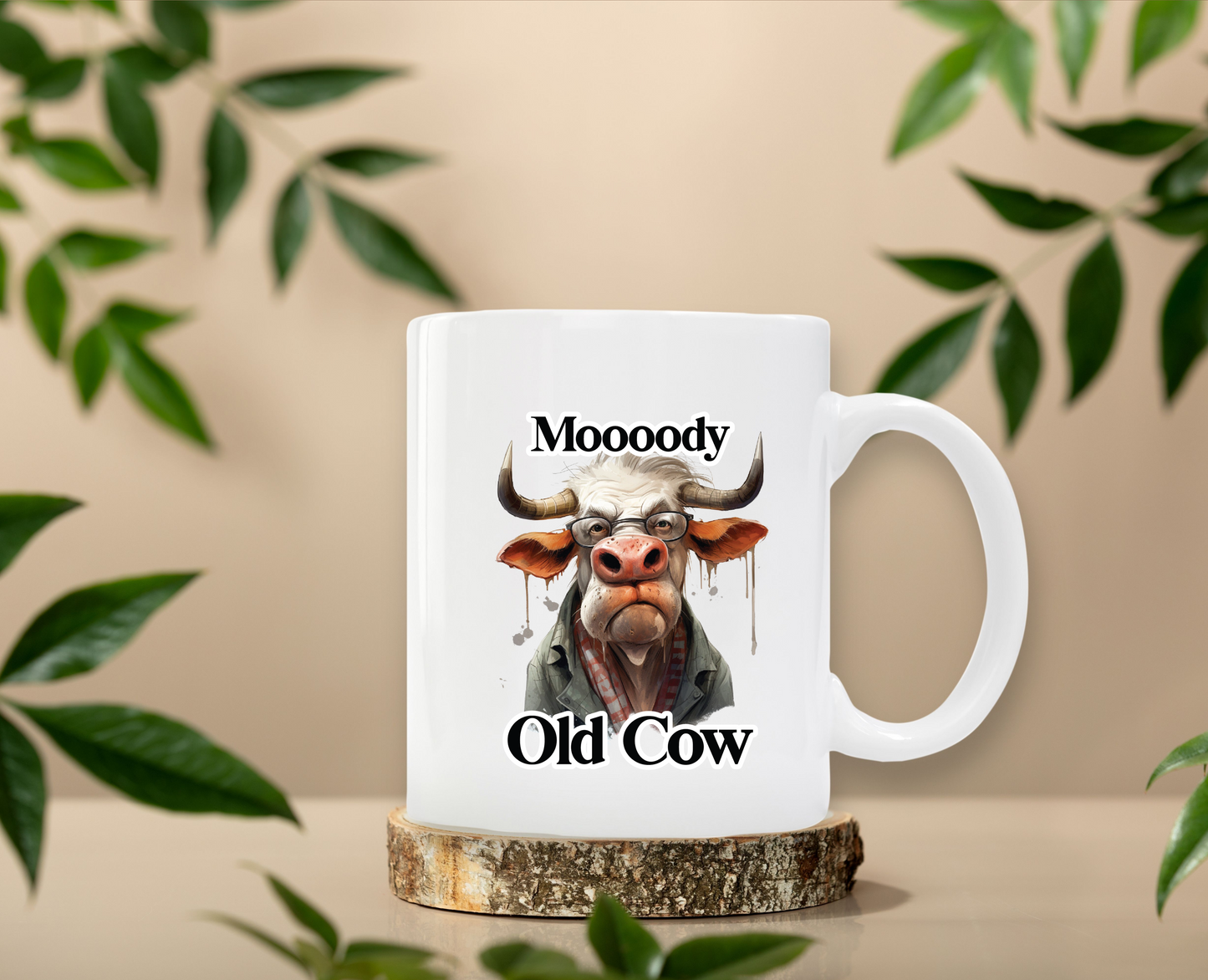 Moody Old Cow Ceramic Mug