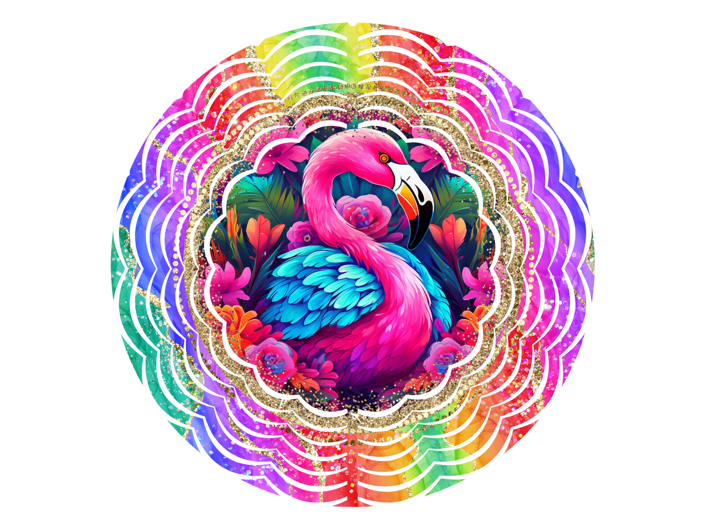 Neon Flamingo Wind Spinner