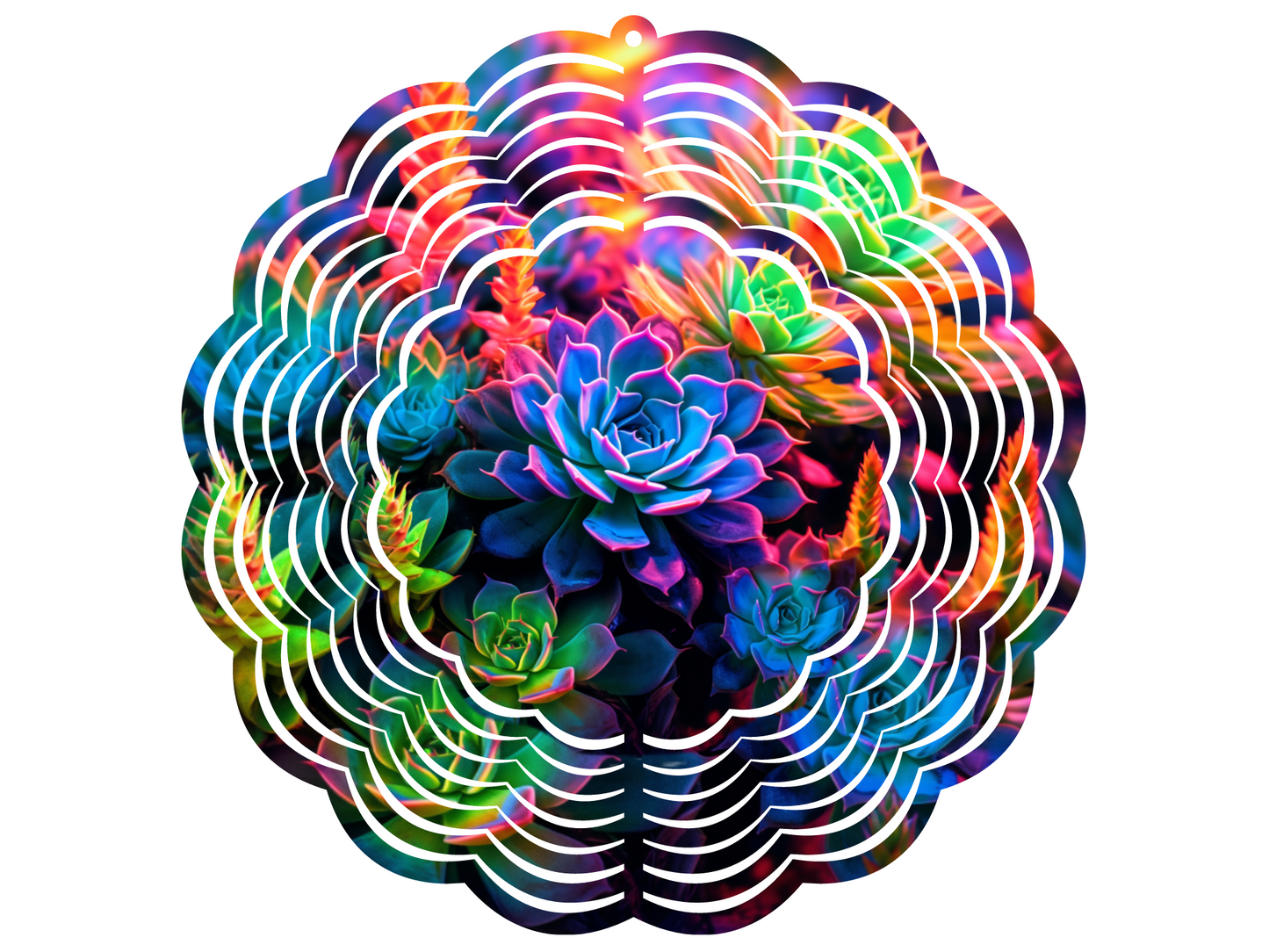 Neon Flowers Wind Spinner