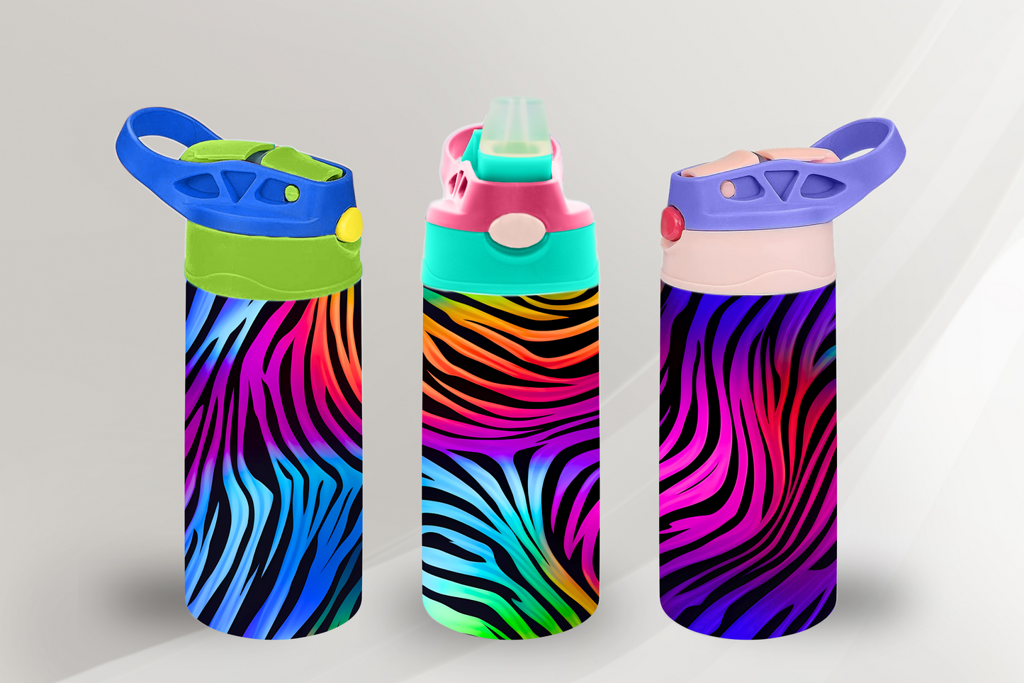 Neon Tiger Stripes Sippy Cup / Kids Bottle