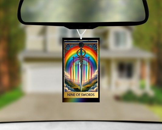 Nine of Swords Tarot Card Car Air Freshener