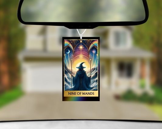 Nine of Wands Tarot Card Car Air Freshener