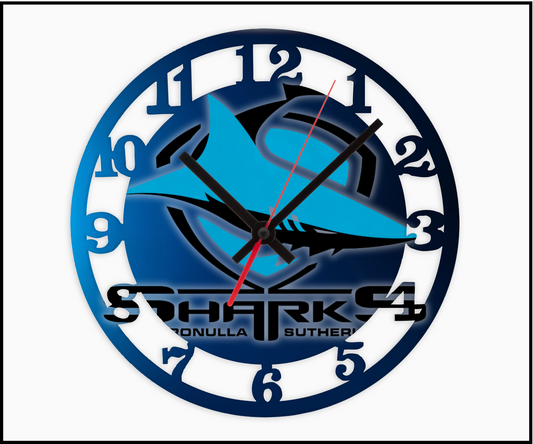 Cronulla Sharks 3D Numbered Clock (002)