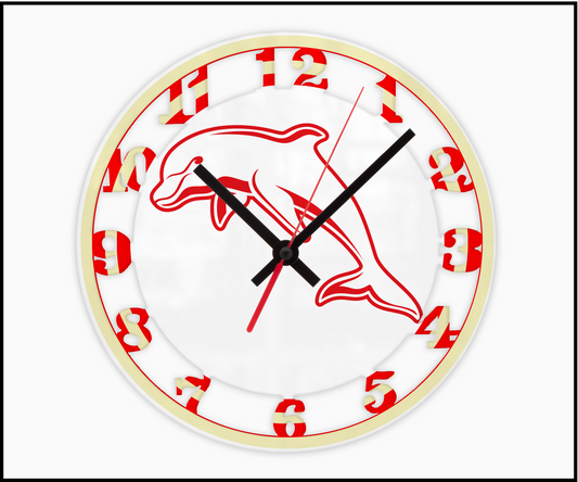 Dolphins 3D Numbered Clock (001)
