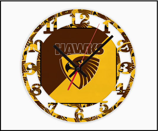 Hawthorn Hawks 3D Numbered Clock (004)