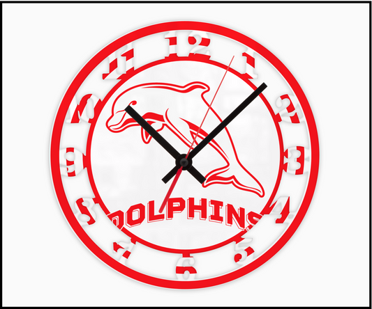 Dolphins 3D Numbered Clock (002)