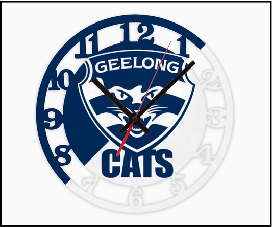 Geelong Cats 3D Numbered Clock (001)