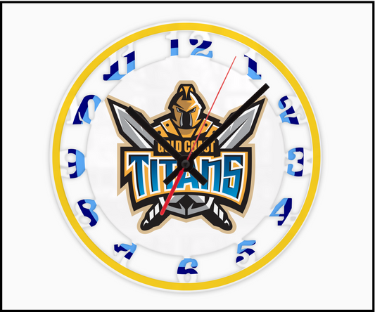 Gold Coast Titans 3D Numbered Clock (001)