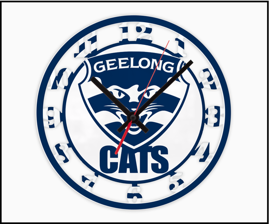 Geelong Cats 3D Numbered Clock (002)