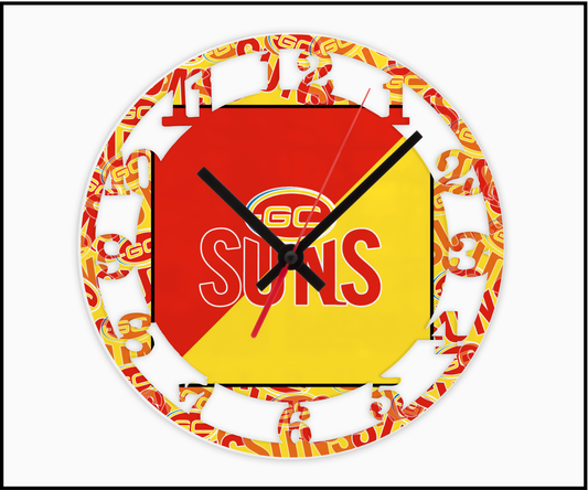 Gold Coast Suns 3D Numbered Clock (004)