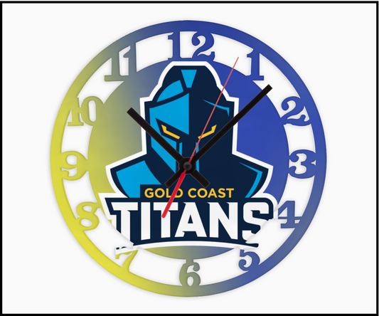 Gold Coast Titans 3D Numbered Clock (003)