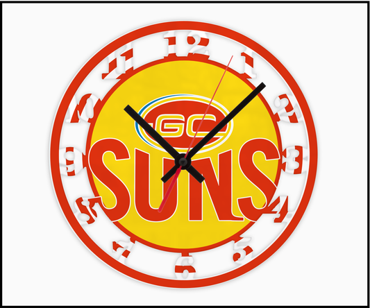 Gold Coast Suns 3D Numbered Clock (002)