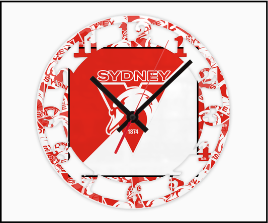 Sydney Swans 3D Numbered Clock (004)