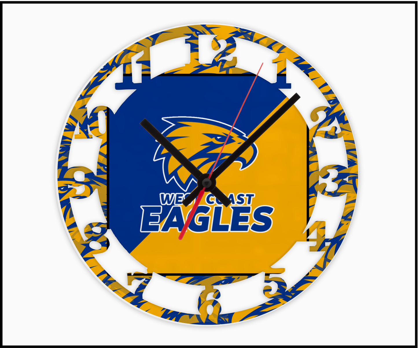 West Coast Eagles 3D Numbered Clock (004)