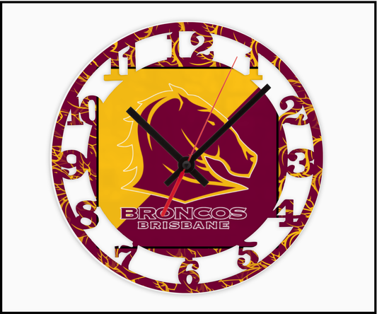 Brisbane Broncos 3D Numbered Clock (004)