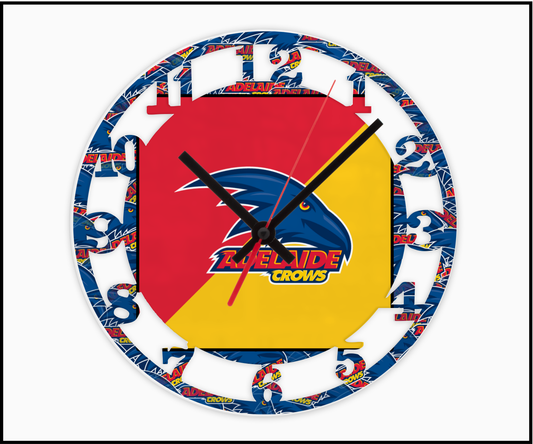 Adelaide Crows 3D Numbered Clock (004)