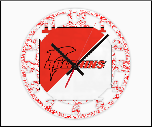 Dolphins 3D Numbered Clock (004)