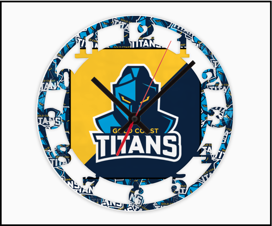 Gold Coast Titans 3D Numbered Clock (004)
