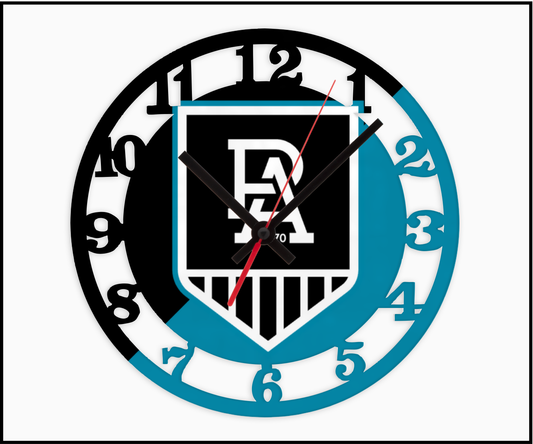 Port Adelaide 3D Numbered Clock (001)