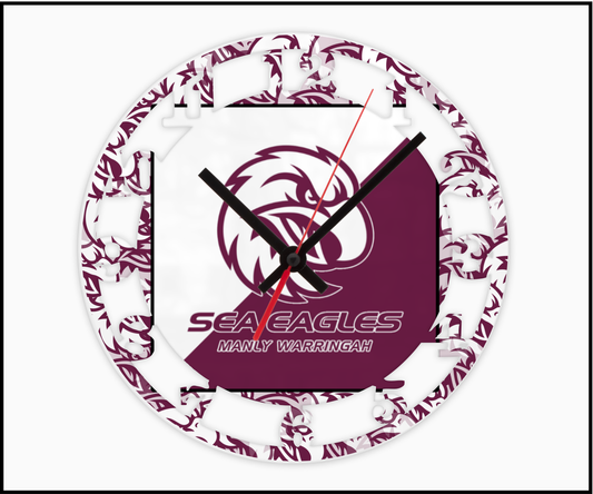 Manly Sea Eagles 3D Numbered Clock (004)