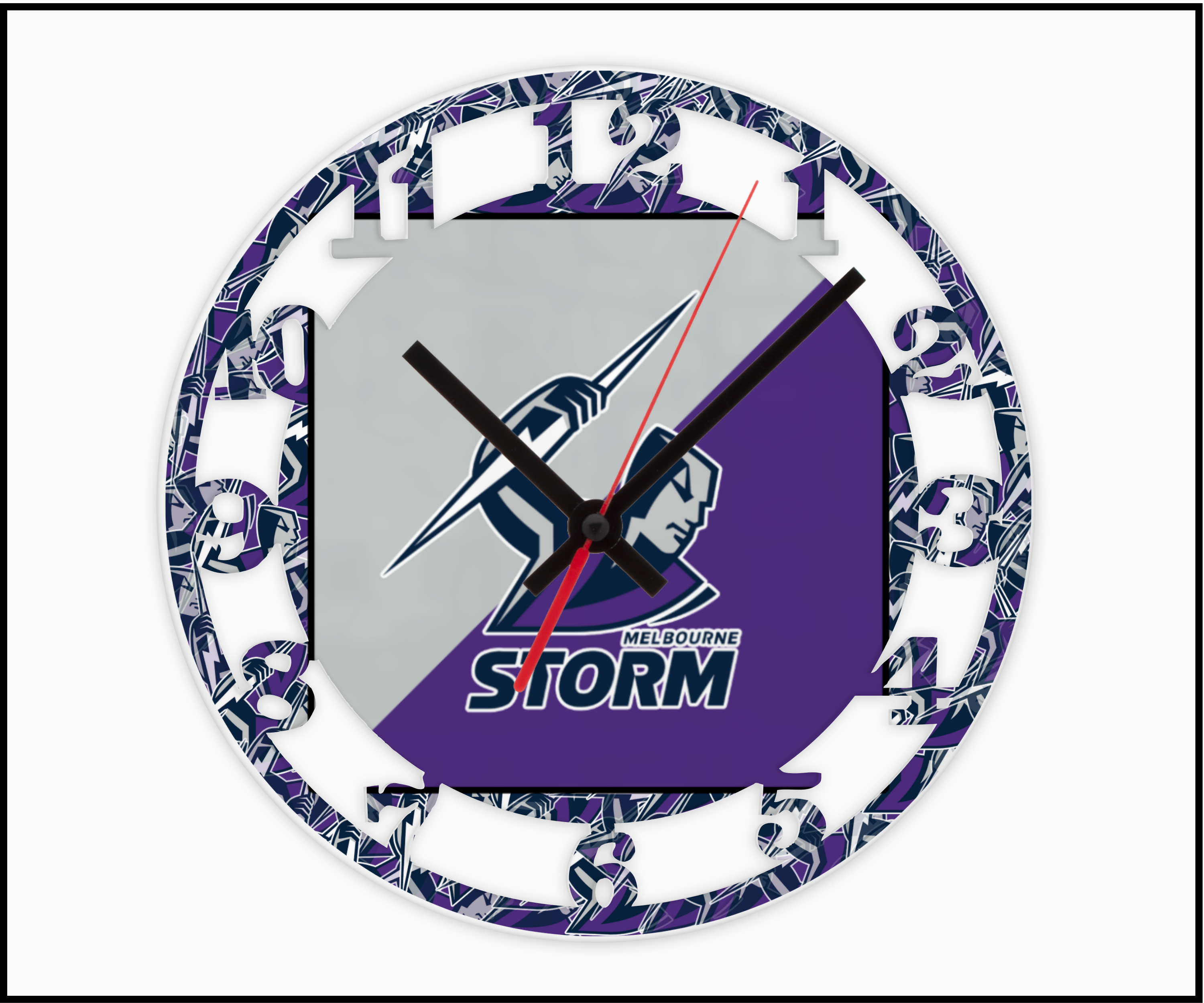 Melbourne Storm 3D Numbered Clock (004) – Soo Good Soapery