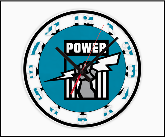 Port Adelaide 3D Numbered Clock (002)
