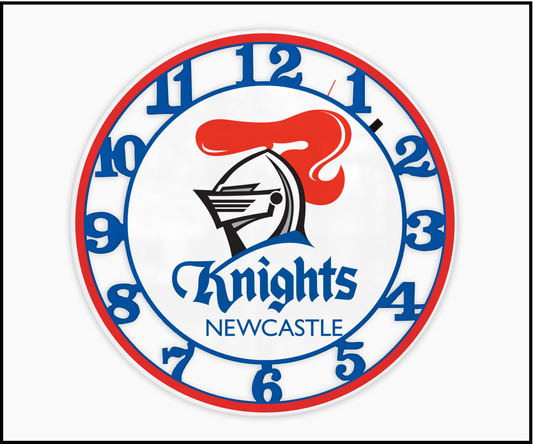 Newcastle Knights 3D Numbered Clock (001)