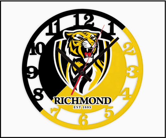 Richmond Tigers 3D Numbered Clock (001)