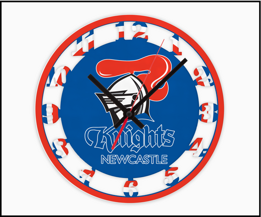 Newcastle Knights 3D Numbered Clock (002)