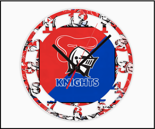 Newcastle Knights 3D Numbered Clock (004)