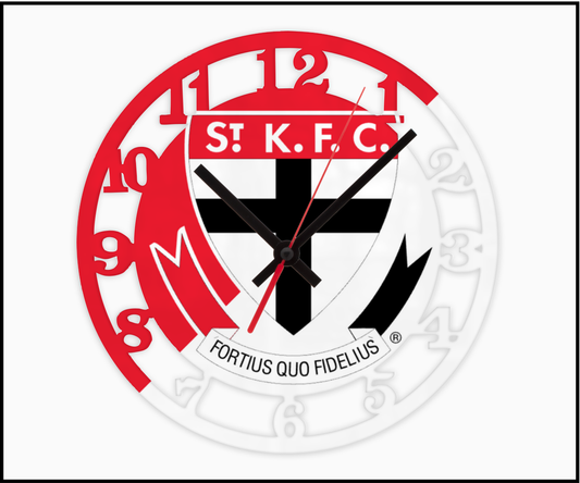 St Kilda Saints 3D Numbered Clock (001)