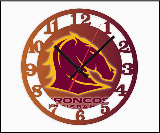 Brisbane Broncos 3D Numbered Clock (003)