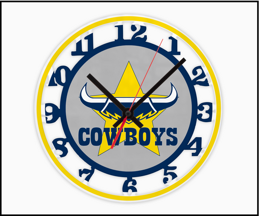 North Queensland Cowboys 3D Numbered Clock (001)