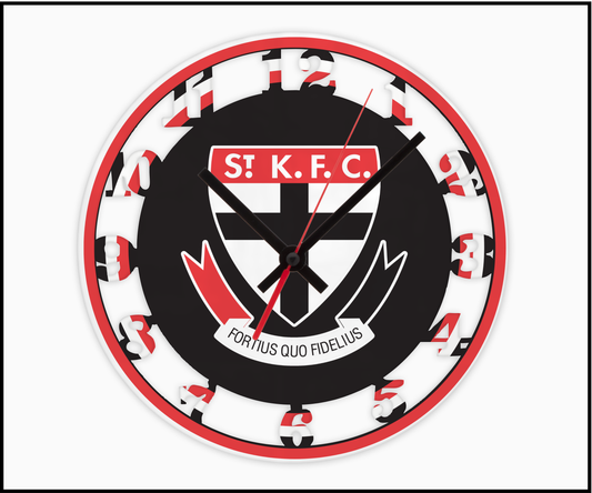 St Kilda Saints 3D Numbered Clock (002)