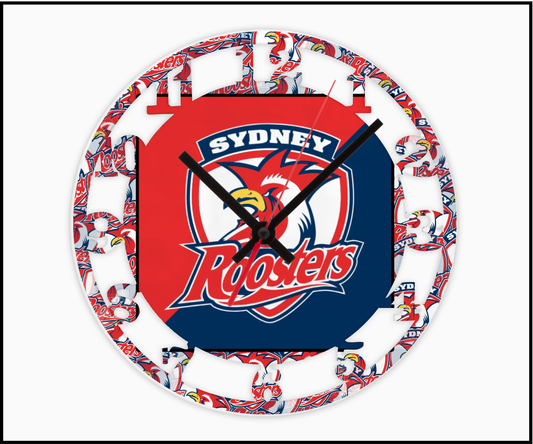Sydney Roosters 3D Numbered Clock (004)