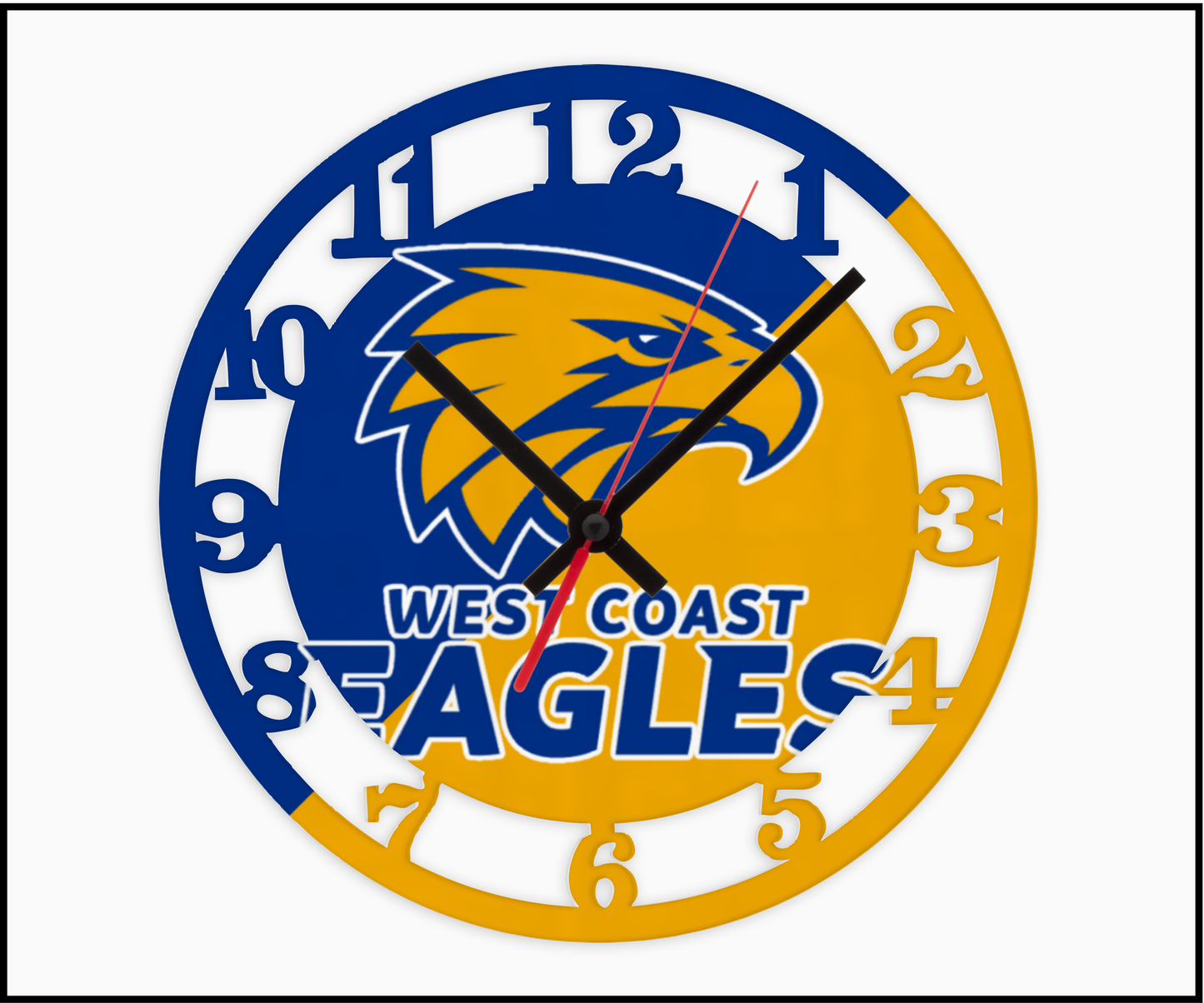 West Coast Eagles 3D Numbered Clock (002)