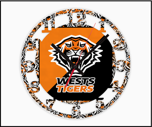 West Tigers 3D Numbered Clock (004)