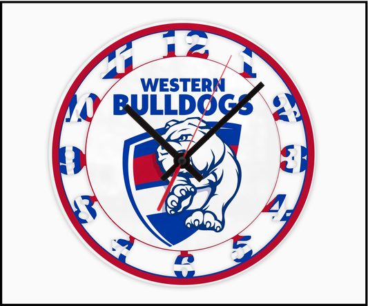 Western Bulldogs 3D Numbered Clock (001)